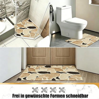 Rutschfeste Duschmatte 75x150 cm - Steinmuster & Zuschneidbar