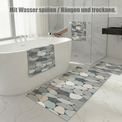 Rutschfeste Duschmatte 120x150 cm – Steinmuster & Antirutsch