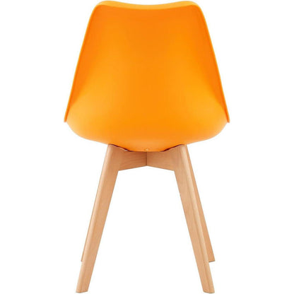 Skandinavischer Esszimmerstuhl Retro, Orange (8er Set)
