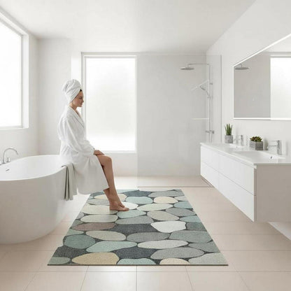 Rutschfeste Duschmatte 90x120 cm - Steinmuster & Komfort