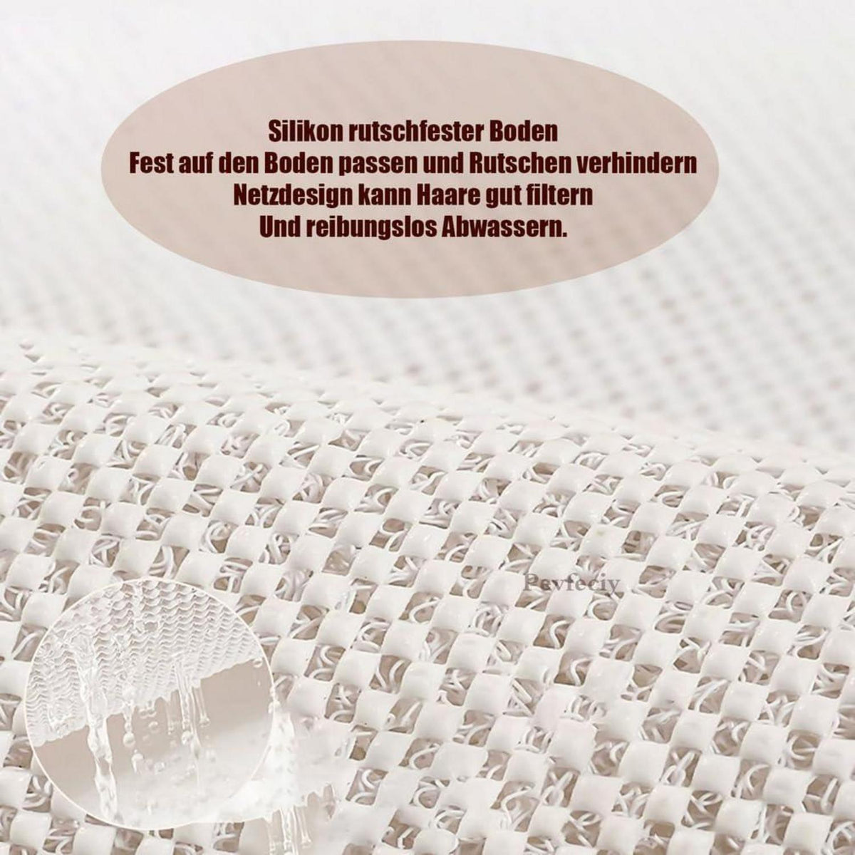 Rutschfeste Duschmatte 80x150 cm – Steinmuster & Zuschneidbar