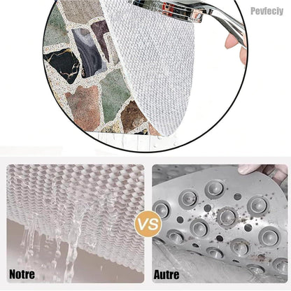 Rutschfeste Duschmatte 80x150 cm – Steinmuster & Zuschneidbar