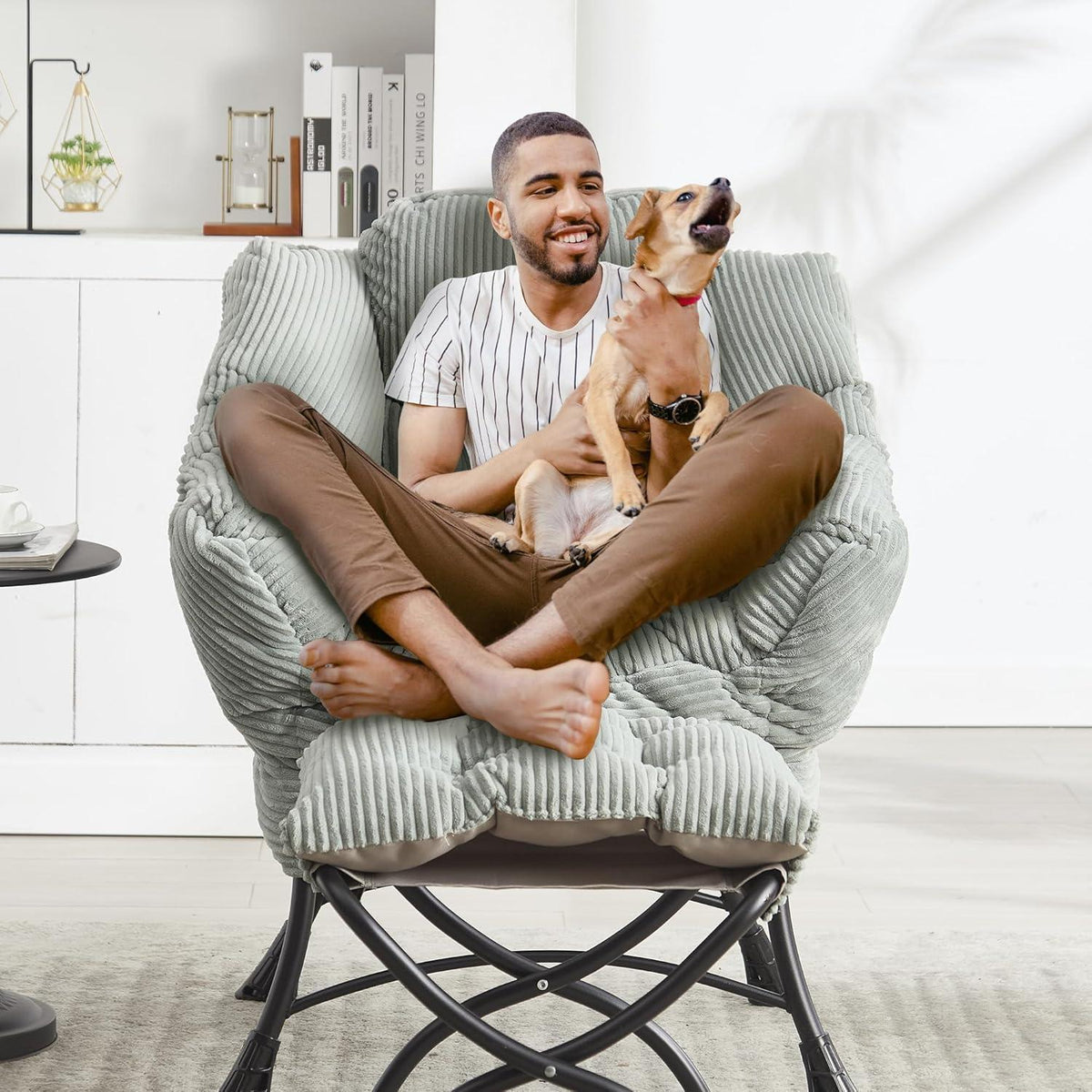 Lazy Chair mit Ottomane – Bequemer Faulenzersessel Grün