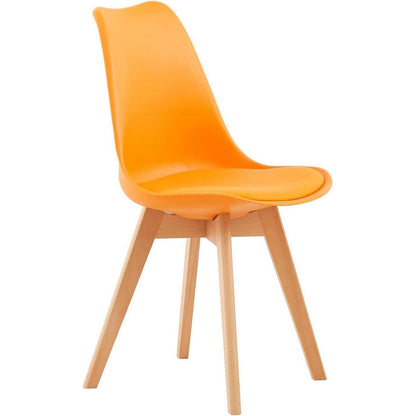 Skandinavischer Esszimmerstuhl Retro, Orange (4er Set)
