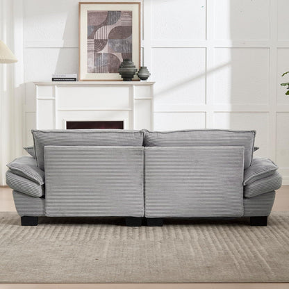 Modernes 2-Sitzer Polstersofa mit Armlehnen – Hellgrau