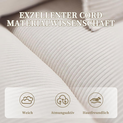 Modernes 2-Sitzer Polstersofa mit gepolsterten Armlehnen (Beige)