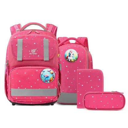 5-teiliges Schulranzen-Set Rosa – Ergonomisch & Reflektierend