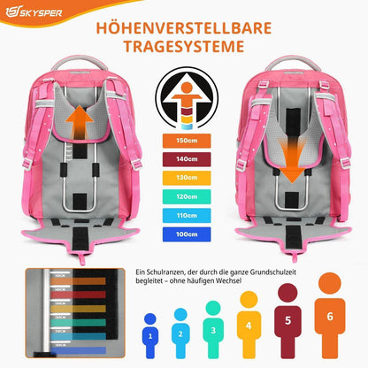5-teiliges Schulranzen-Set Rosa – Ergonomisch & Reflektierend