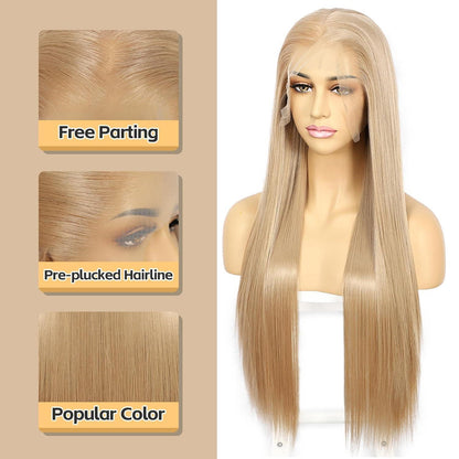 Blond Lace Front Perücke 26 Zoll Gerade Synthetik Perücke