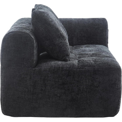 Modernes 2-Sitzer Polstersofa mit Chaise Lounge (Schwarz B)