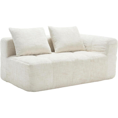 Modernes 2-Sitzer Polstersofa mit Chaise Lounge (Beige B)