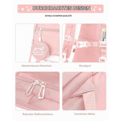 Schulrucksack Trolley Mädchen Rosa, 30L, Höhenverstellbar