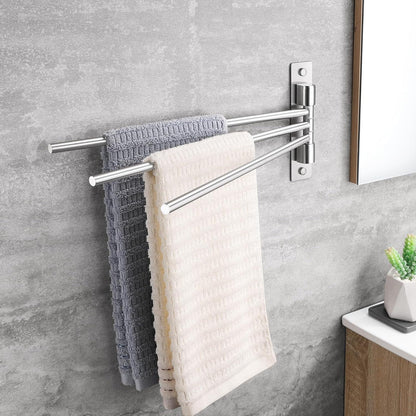 Schwenkbarer Handtuchhalter Bohren 3-Armig Edelstahl Silber