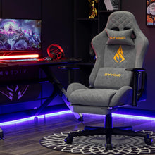 Ergonomischer Gaming Stuhl Vintage-PU-Leder mit Fußstütze