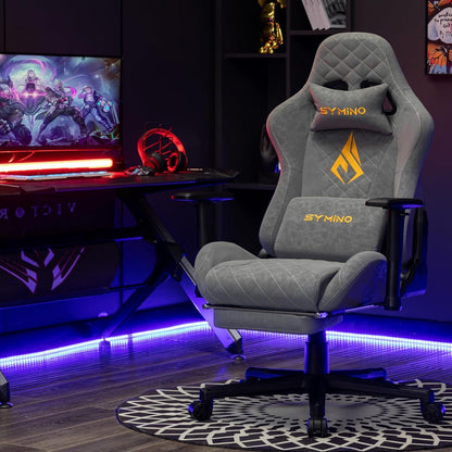 Ergonomischer Gaming Stuhl Vintage-PU-Leder mit Fußstütze