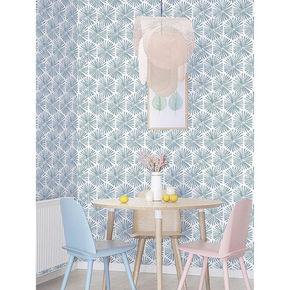 Selbstklebende Tapete Blau-Weiß Geometrisch 44cm x 10m