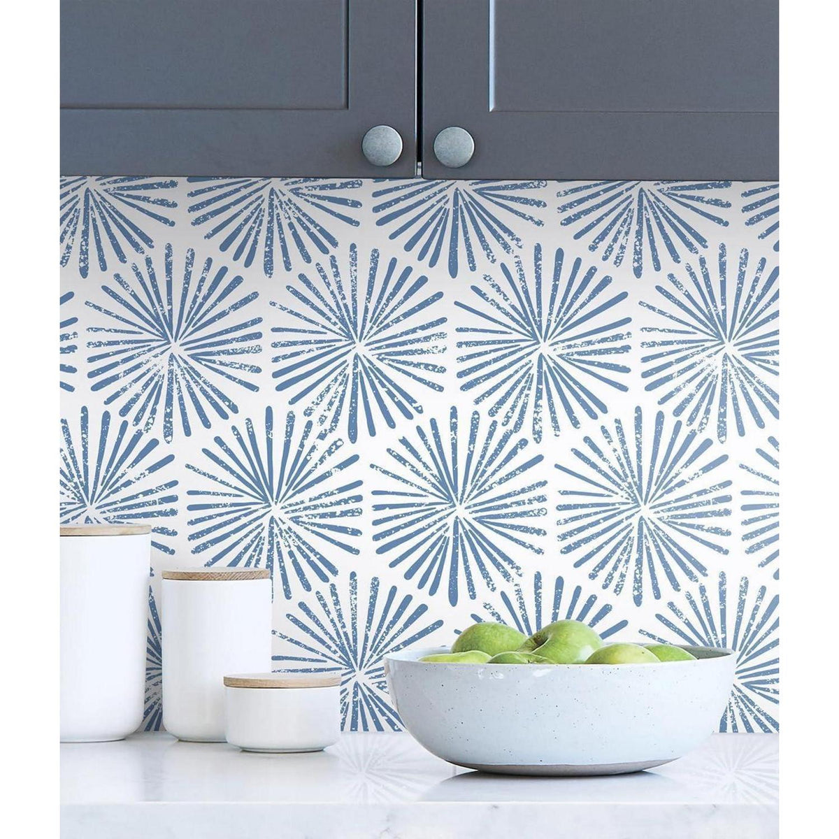 Selbstklebende Tapete Blau-Weiß Geometrisch 44cm x 10m
