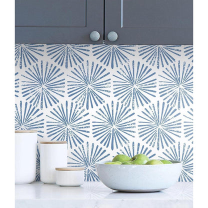 Selbstklebende Tapete Blau-Weiß Geometrisch 44cm x 10m