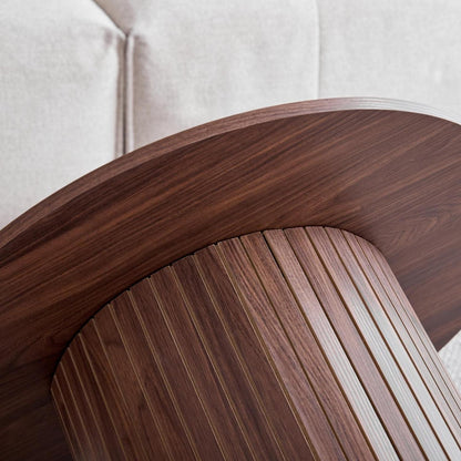 2er-Set Runde Couchtische mit Säulenfuß – Dunkelbraun