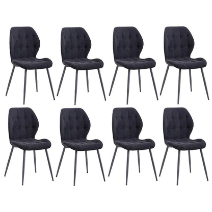 8 Esszimmerstühle Nordic Design, Schwarz & Metallbeine