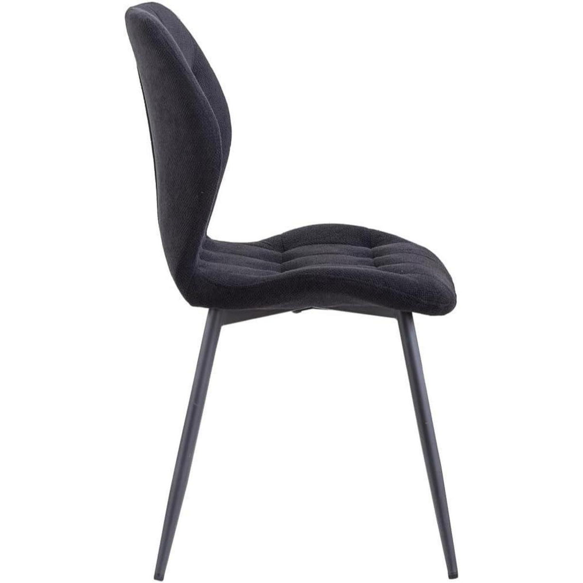 8 Esszimmerstühle Nordic Design, Schwarz & Metallbeine