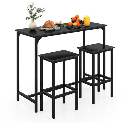 RELAX4LIFE Bartisch-Set mit Barhockern – Industrie-Design Schwarz
