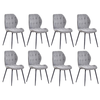 8er-Set Esszimmerstühle Nordic Stil, Schwarz & Dunkelgrau