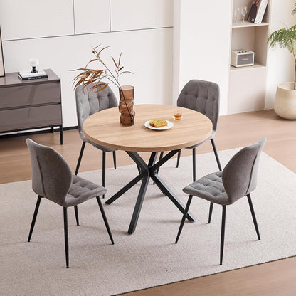 8er-Set Esszimmerstühle Nordic Stil, Schwarz & Dunkelgrau