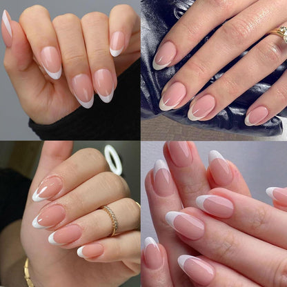 360 French Press on Nails Mandel Kurz – DIY Nagelset mit Ölstift