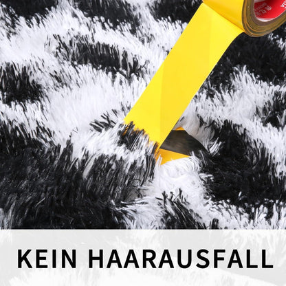 Hochflor Teppich Grau 200x300 – Flauschiger Wohnzimmerteppich Anti-Rutsch