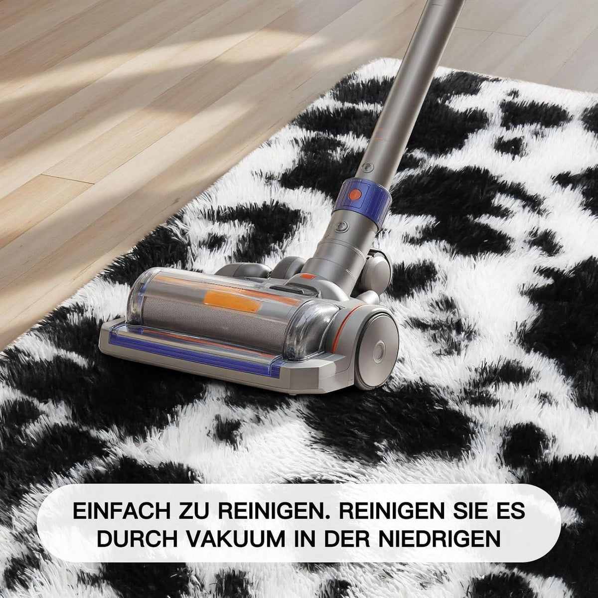Hochflor Teppich Grau 200x300 – Flauschiger Wohnzimmerteppich Anti-Rutsch