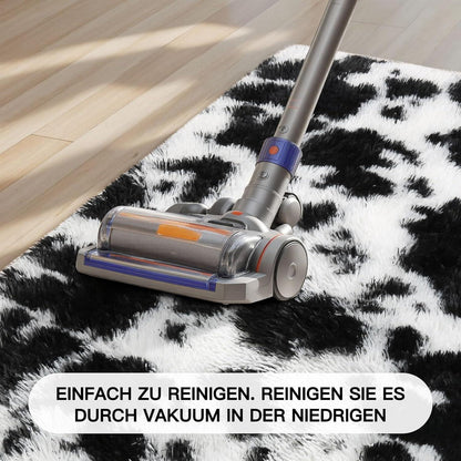 Hochflor Teppich Grau 200x300 – Flauschiger Wohnzimmerteppich Anti-Rutsch
