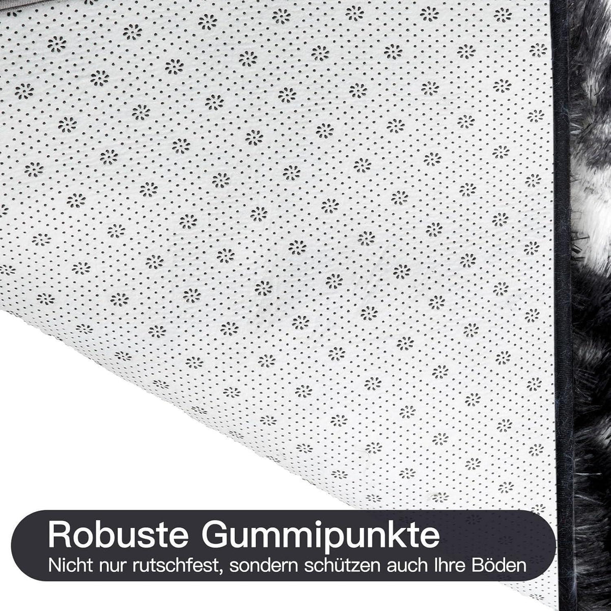 Hochflor Teppich Grau 200x300 - Waschbar & Rutschfest