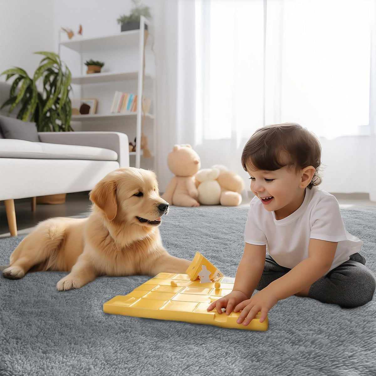 Flauschiger Hochflor Teppich Braun 275x370 cm – Wohnzimmer & Schlafzimmer