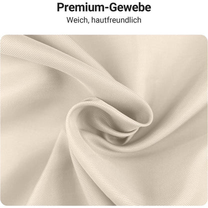 Duschvorhang Beige 210x200 cm Textil Wasserabweisend Waschbar