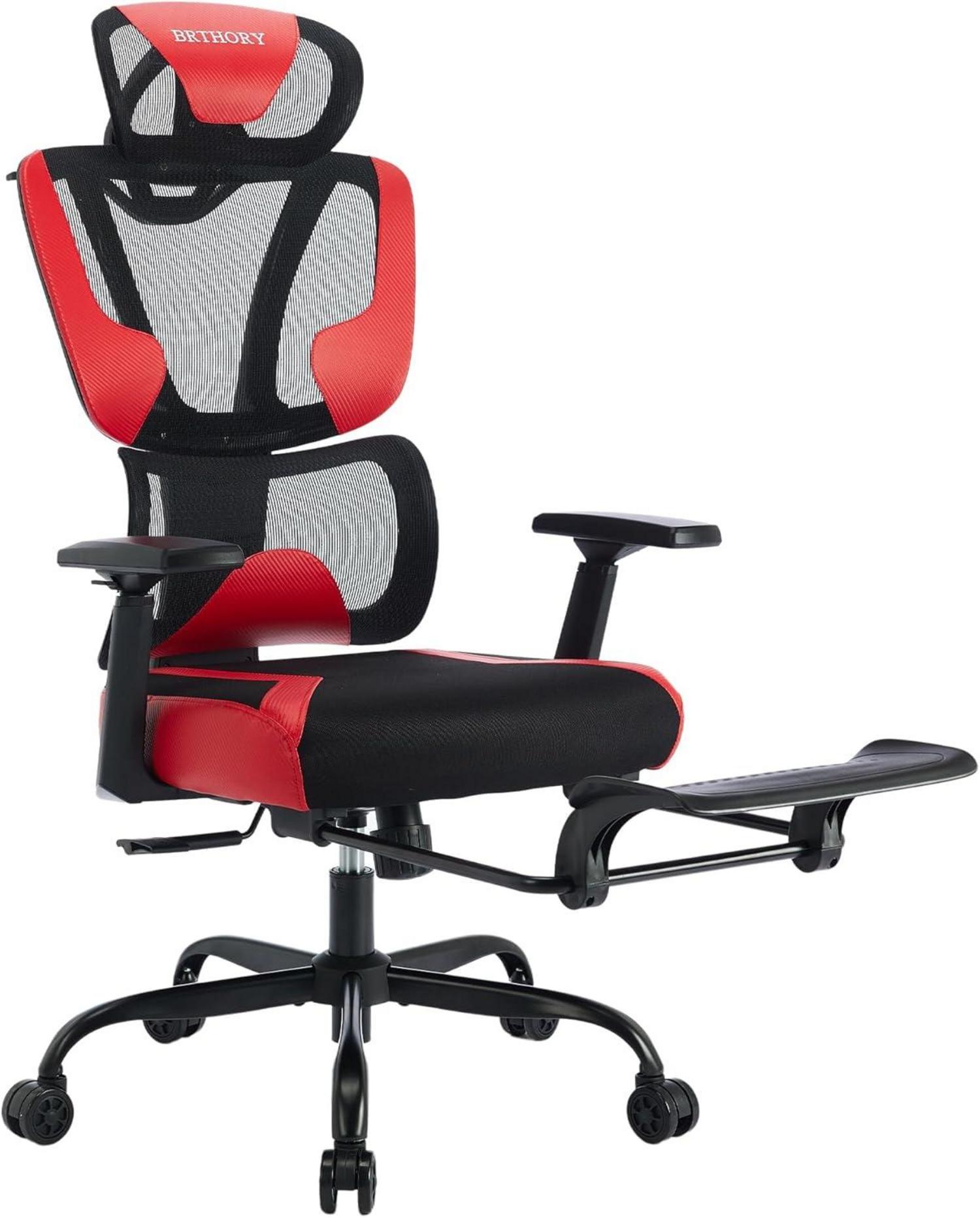 Ergonomischer Bürostuhl 3D-Armlehnen Lendenwirbelstütze Wippfunktion