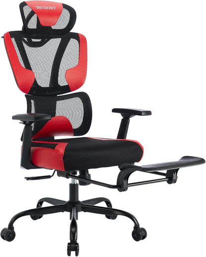 Ergonomischer Bürostuhl 3D-Armlehnen Lendenwirbelstütze Wippfunktion