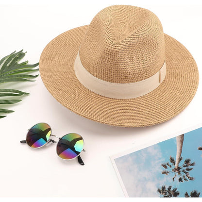Damen Panama Hut mit breiter Krempe – Strohhut für Sommer & Strand