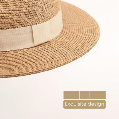Damen Panama Hut mit breiter Krempe – Strohhut für Sommer & Strand