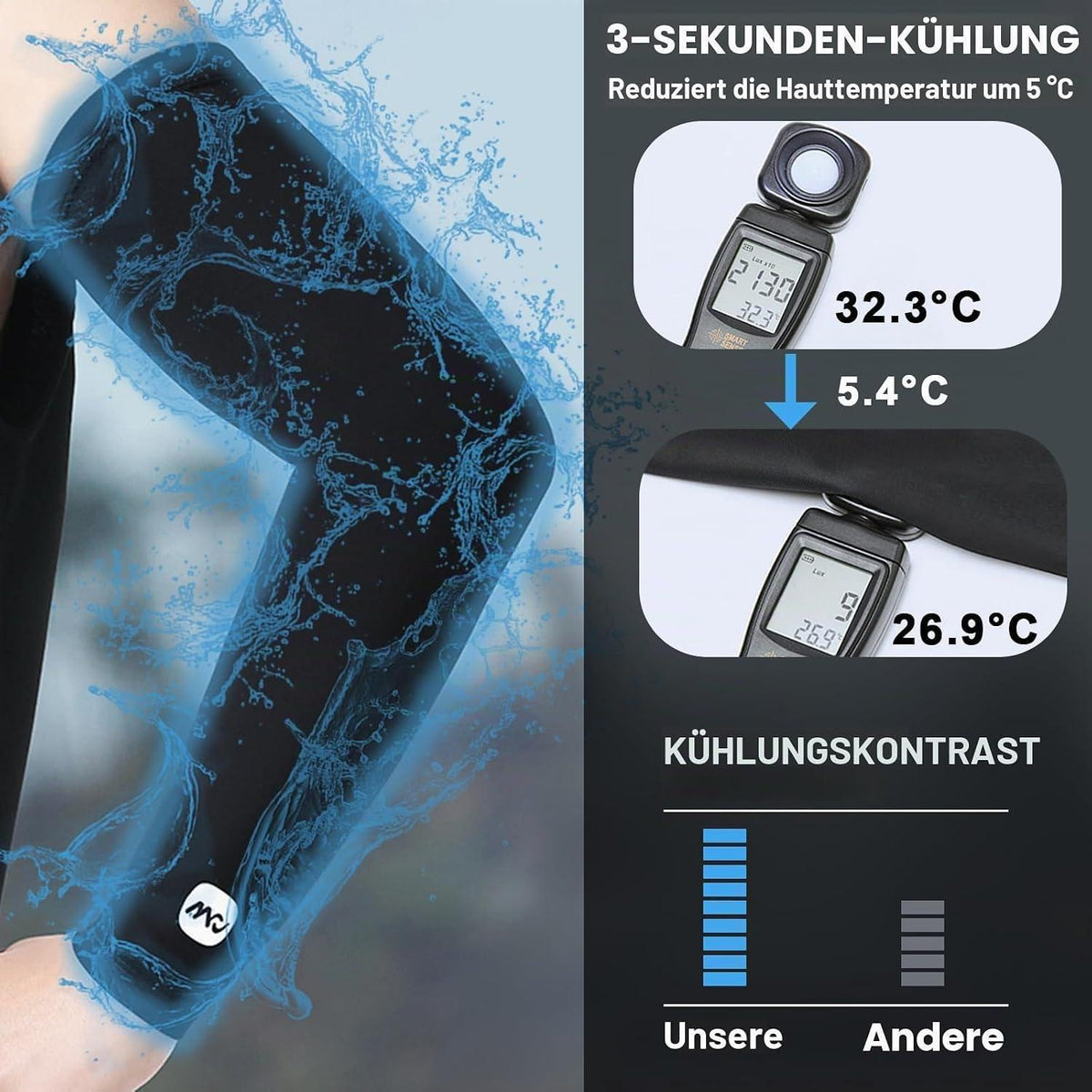 UV Sonnenschutz Armstulpen 3er-Set | Kühlung, UPF 50+ & Kompression