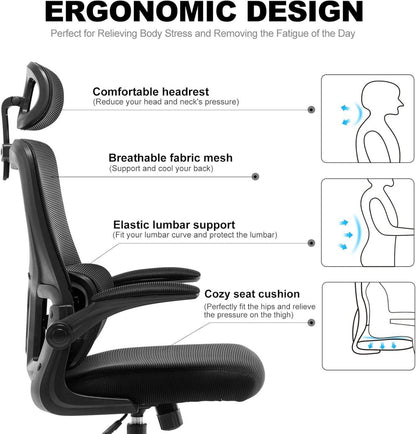 Ergonomischer Bürostuhl mit Kopfstütze/Lordosenstütze/wippfunktion