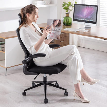 Ergonomischer Bürostuhl Verstellbarer Schreibtischstuhl mit Kopfstütze und Lordosenstütze