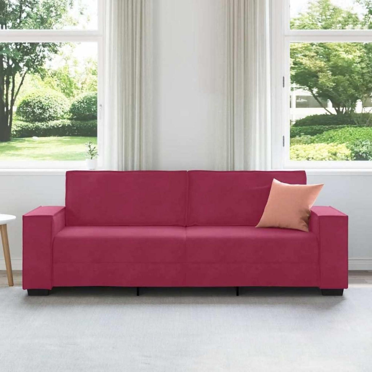 3-Sitzer Sofa Weinrot – Modernes Polstersofa 220 cm