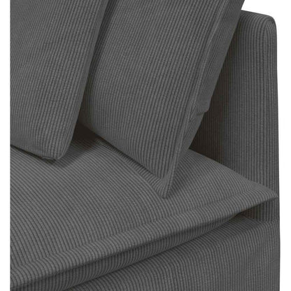 3-Sitzer Sofa Dunkelgrau mit Kissen & Moduldesign
