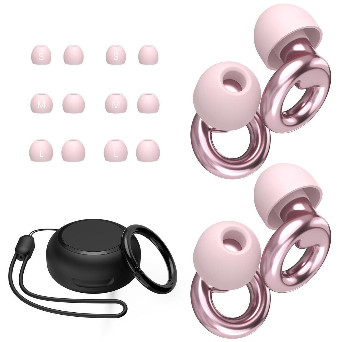 Schlaf-Ohrstöpsel mit Geräuschreduzierung & Etui Rosa