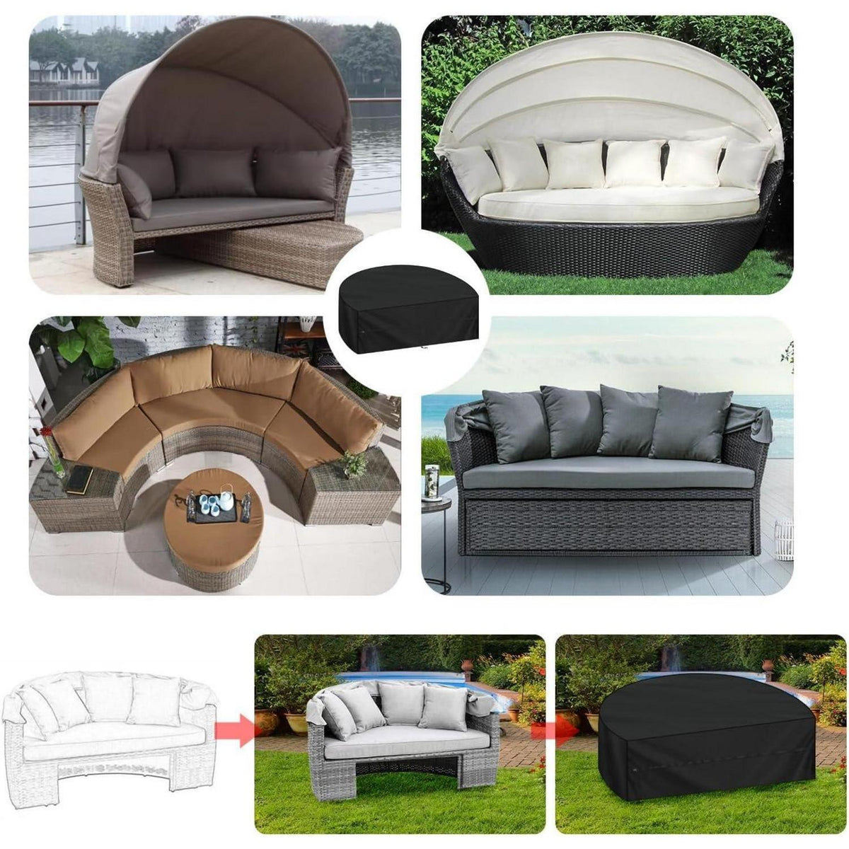 Sonneninsel Abdeckung 205x110x80cm – Wasserdicht & Windfest