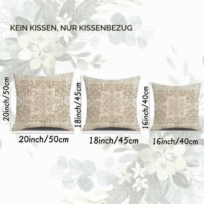 Böhmischer Kissenbezug 40x40 - 2er Set Outdoor Wasserdicht Beige