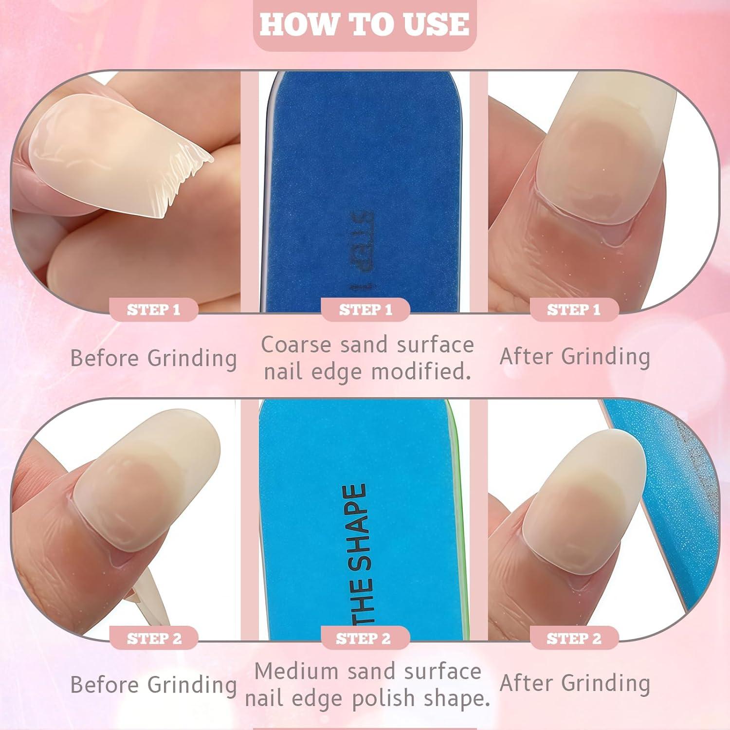 6er Set Hochwertige 4-Wege-Nagelpolierer für Nägel - Polierfeile Naturnägel