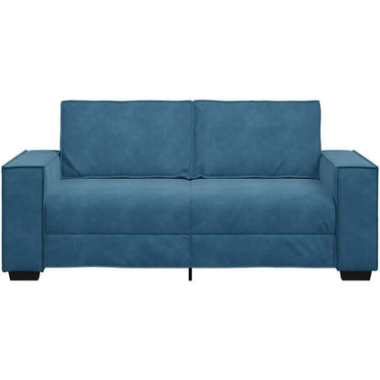 2-Sitzer Sofa Stoff Blau, 140 cm – Modernes Mini Sofa