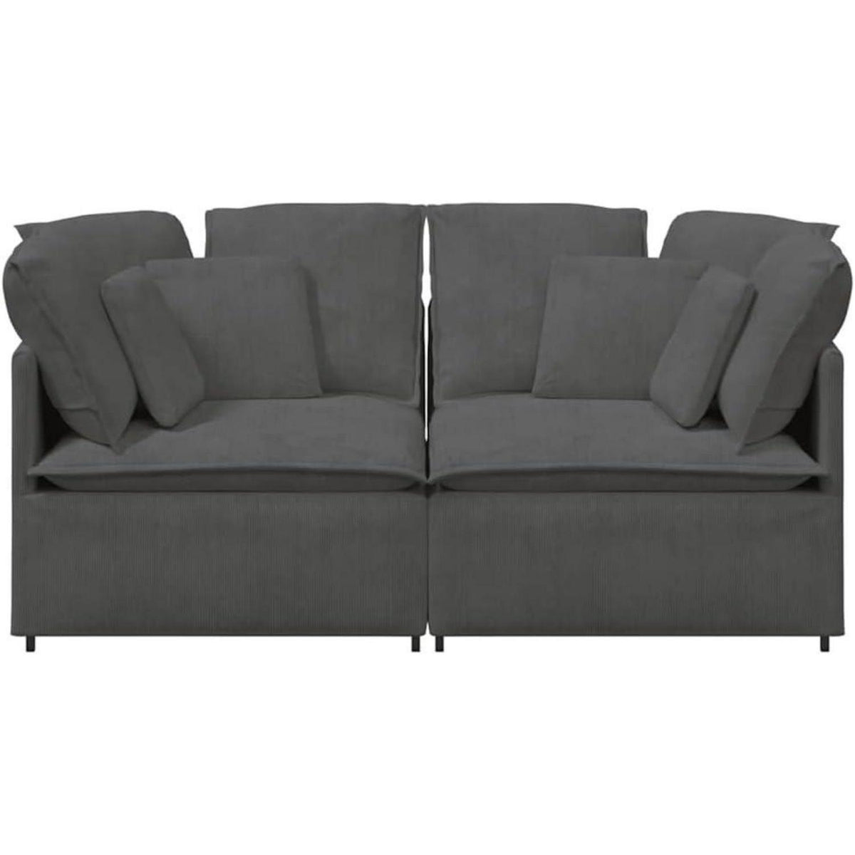 IKAYAA 2-Sitzer Sofa Dunkelgrau – Modernes Design, 200x100x64 cm